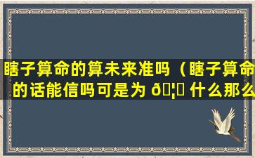 瞎子算命的算未来准吗（瞎子算命的话能信吗可是为 🦈 什么那么准）